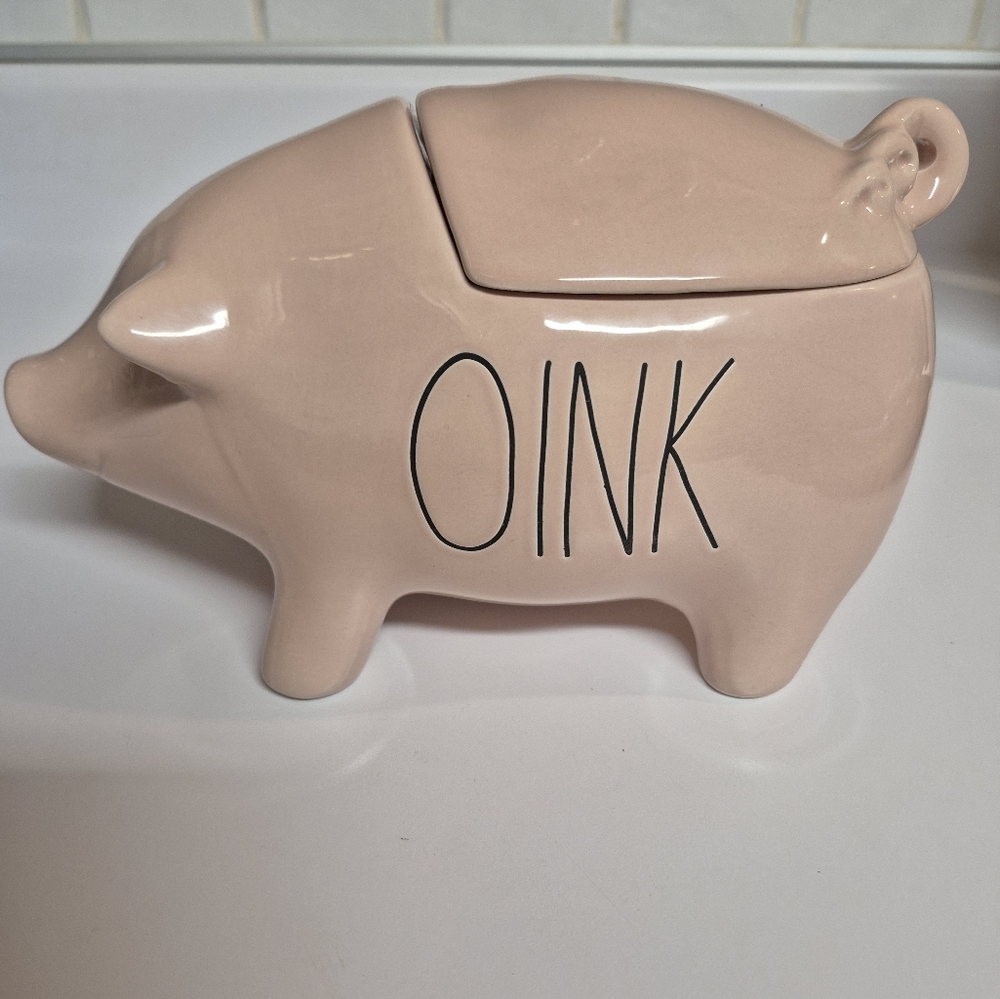 New Rae Dunn Pink Pig Oink Canister